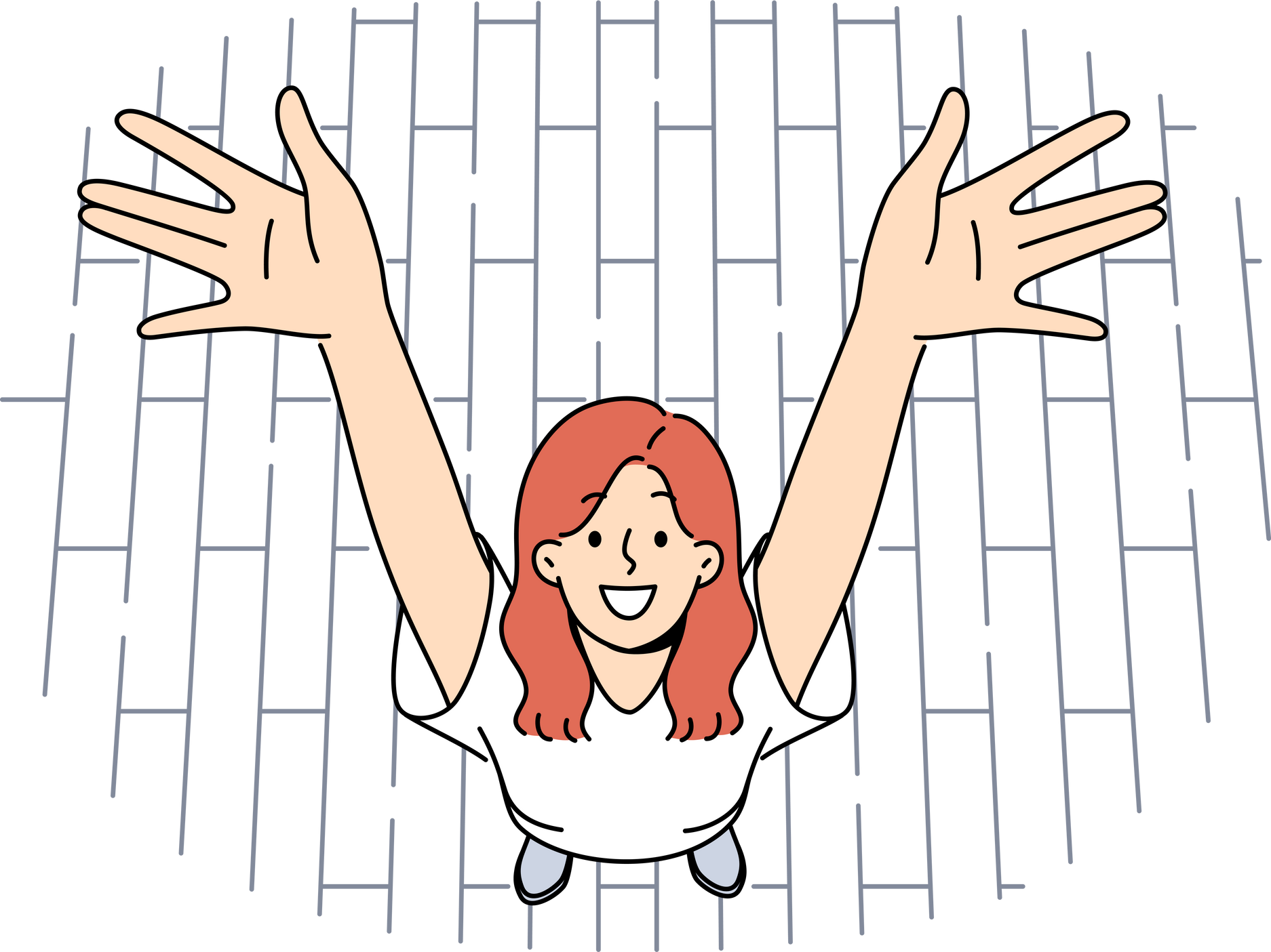 Happy Woman with Raised Hands